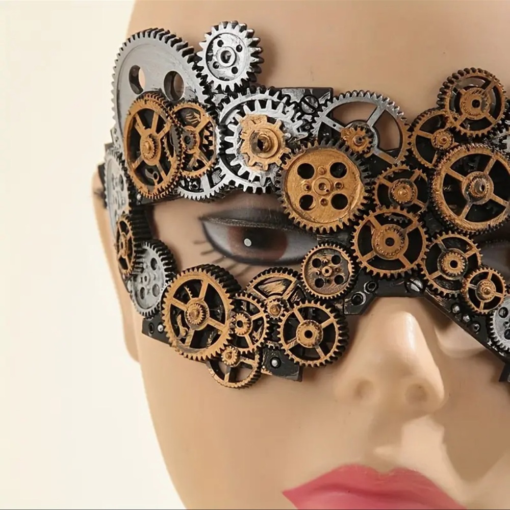 Steampunk Style Mask, Creative 1/2 Face Party Mask, NEW - Picture 6 of 8